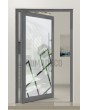 PIVOT Glass S - puerta pivotante de aluminio esmerilado con motivo transparente