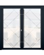 LIM GLASS double S - puerta doble de aluminio esmerilado con motivo transparente