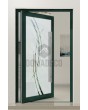 PIVOT Glass S - puerta pivotante de aluminio esmerilado con motivo transparente