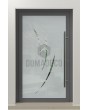 PIVOT Glass S2 - puerta pivotante de aluminio esmerilado con dos franjas transparentes