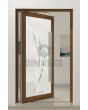PIVOT Glass S2 - puerta pivotante de aluminio esmerilado con dos franjas transparentes
