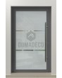 PIVOT Glass S2 - puerta pivotante de aluminio esmerilado con dos franjas transparentes