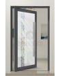 PIVOT Glass S21 - puerta pivotante de aluminio esmerilado con motivo transparente
