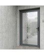 Anthracite aluminium front door milk with transparent decor