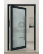 PIVOT Glass S3 - puerta pivotante de aluminio esmerilado con tres bandas transparentes