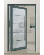 PIVOT Glass S4 - puerta pivotante esmerilada de aluminio con cuatro franjas transparentes
