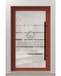 PIVOT Glass S5 - puerta pivotante esmerilada de aluminio con cinco bandas transparentes