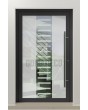 LIM Glass S6 - puerta de entrada de aluminio esmerilado con decoración transparente