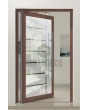 PIVOT Glass S7 - puerta pivotante de aluminio esmerilado con decoración transparente