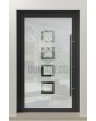 PIVOT Glass S2 - puerta pivotante de aluminio esmerilado con dos franjas transparentes