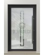PIVOT Glass S2 - puerta pivotante de aluminio esmerilado con dos franjas transparentes