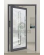 PIVOT Glass S2 - puerta pivotante de aluminio esmerilado con dos franjas transparentes