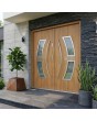 Puerta doble de acero de lujo con cristal de roble de Turners