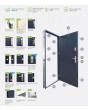 configuración personalizada - Puerta doble Fargo con luces laterales izquierda, derecha y superior