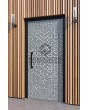 LIM Squares - puerta delantera de aluminio con textura cuadrada de metal fresado