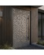 Puerta frontal de aluminio con textura cuadrada de metal fresado.