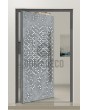 PIVOT Squares - puerta pivotante con textura cuadrada de metal fresado