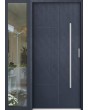 Configuración personalizada: puerta de entrada de acero STA con panel lateral izquierdo y panel de cristal (vista desde el exterior).