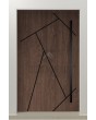 PIVOT V37: elegante puerta de entrada pivotante de aluminio con rayas.