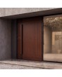 LIM V12 - Puerta delantera de aluminio con revestimiento de madera sublimada