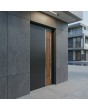 LIM V22 - puerta de entrada de aluminio con piedra natural