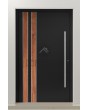 PIVOT V28 - puerta de entrada de aluminio con decoración de madera