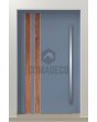 LIM V28 - puerta de entrada de aluminio con decoración de madera