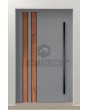 PIVOT V28 - puerta de entrada de aluminio con decoración de madera