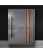 puerta de entrada de aluminio antracita con decoración de madera de nogal