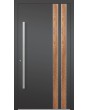 LIM V28 - puerta de entrada de aluminio con decoración de madera