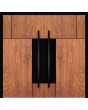 LIM v35 doble: puerta de entrada doble de aluminio con textura y decoración de madera