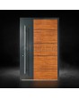 LIM v36 - puerta de entrada de aluminio con piedra natural
