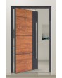 PIVOT V36 - puerta de entrada pivotante de aluminio con decoración de madera