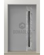 LIM V41: puerta de entrada de aluminio con acabado de piedra blanca