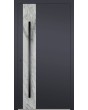 LIM V41: puerta de entrada de aluminio con acabado de piedra blanca