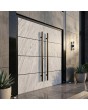 Puerta doble de aluminio con revestimiento de textura de piedra blanca