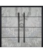 LIM V42 doble - puerta de entrada doble de aluminio revestida con textura de piedra rocosa blanca