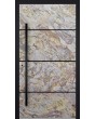 LIM V46 - puerta principal de aluminio con revestimiento de piedra arenisca