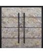 LIM V46 doble - puerta principal doble de aluminio con piedra arenisca