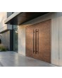 Puerta de entrada doble de aluminio de Rust revestida de cuarzo sinterizado