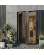PIVOT V54 - puerta pivotante de aluminio revestida de cuarzo sinterizado Noir Desir