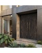 Puerta doble de aluminio con bisagras, revestida de cuarzo sinterizado Noir Desir