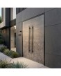 Puerta doble de entrada de aluminio negro revestida de cuarzo sinterizado