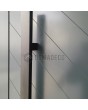 LIM v59 doble: puerta exterior doble de aluminio premontada con nervaduras.