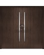LIM v62 doble: puerta doble de aluminio con rayas verticales.