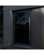 Puerta frontal de aluminio con cristal Lacobel pintado de negro 