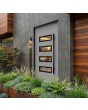Puerta de entrada moderna de aluminio plateado