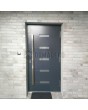 Puerta de entrada contemporánea de aluminio color antracita