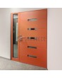 Puerta de entrada contemporánea de aluminio naranja