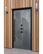 LIM M13 - puerta de aluminio con textura gris de metal fresado